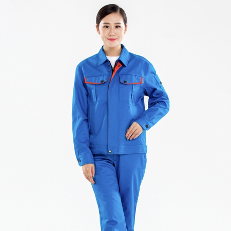 淺綠拼橙黃色秋季工作服新款AC13-4