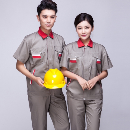 銀灰色短袖工作服AD02-2