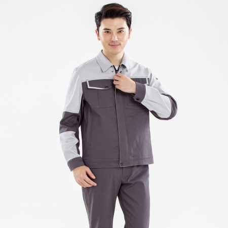 鐵灰拼淺灰色工作服